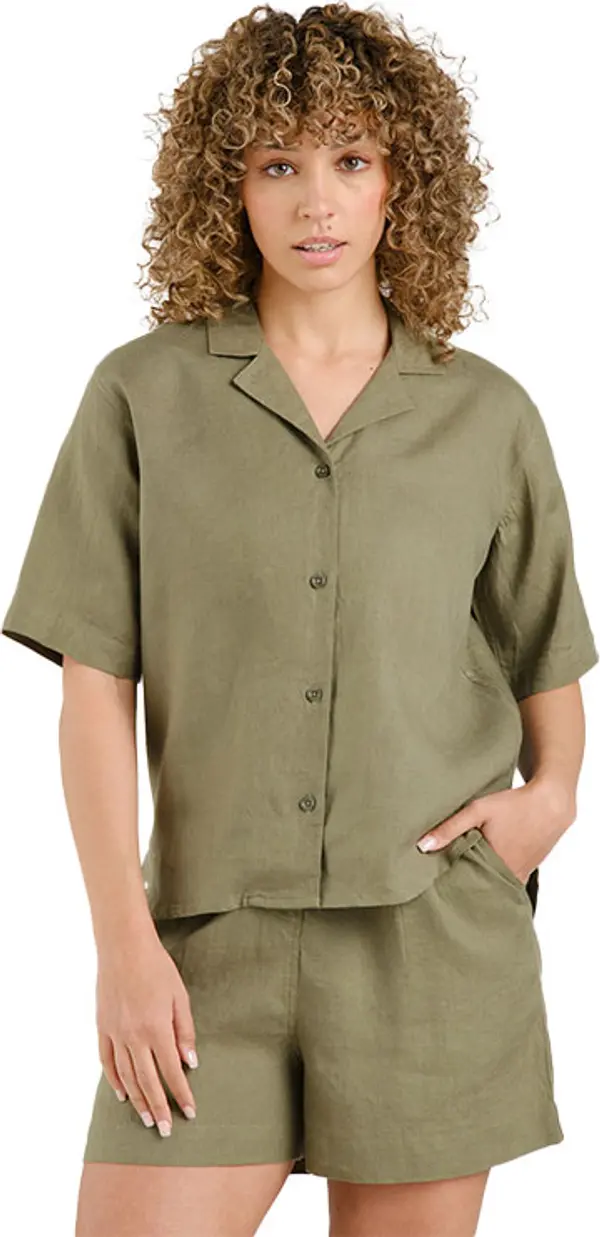 Dedicated Dedicated Shirt Torup Linen Leaf Green Žene - košulja Dedicated - Zelena - 22731-M - Size: M
