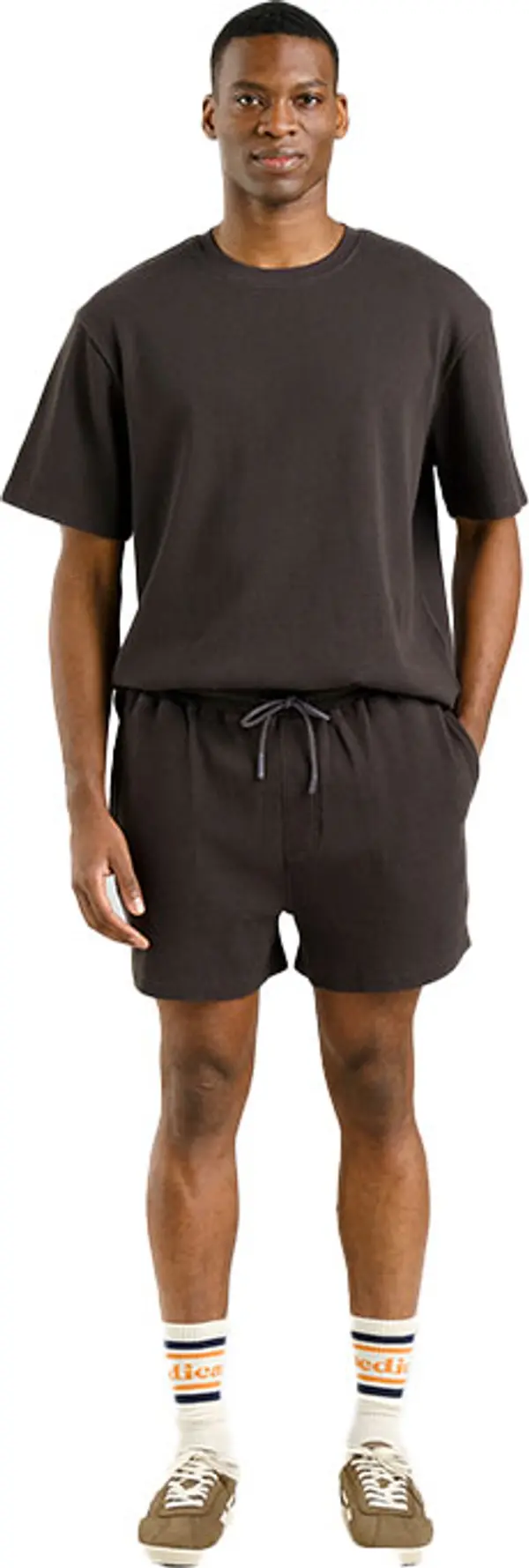 Dedicated Dedicated Shorts Essingen Waffle Phantom Black Muškarci - Kratke hlače Dedicated - Crna - 22740-XL - Size: XL
