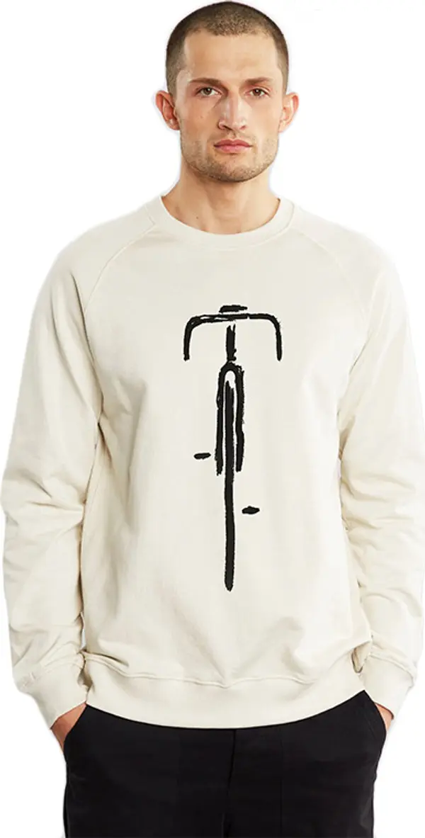 Dedicated Dedicated Sweatshirt Malmoe Bike Front Oat White Muškarci - Dukserice i džemperi s kapulja Dedicated - Bijela - 20556-L - Size: L