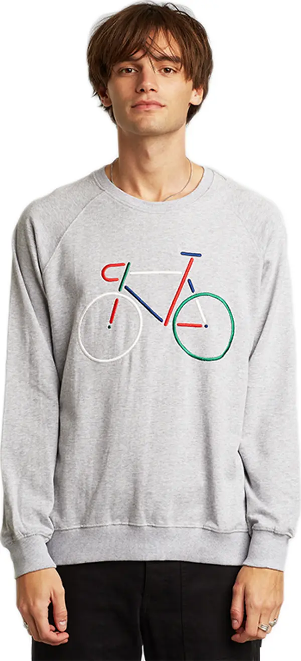 Dedicated Dedicated Sweatshirt Malmoe Color Bike Grey Melange Muškarci - Dukserice i džemperi s kapulja Dedicated - Siva - 16348-L - Size: L