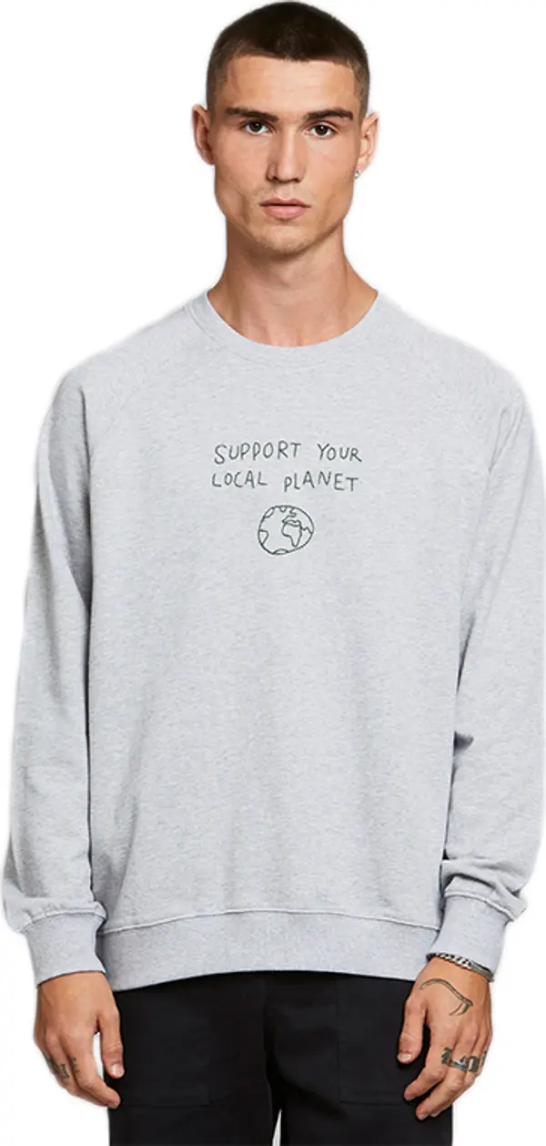 Dedicated Dedicated Sweatshirt Malmoe Local Planet Grey Melange Muškarci - Dukserice i džemperi s kapulja Dedicated - Siva - 18338-S - Size: S