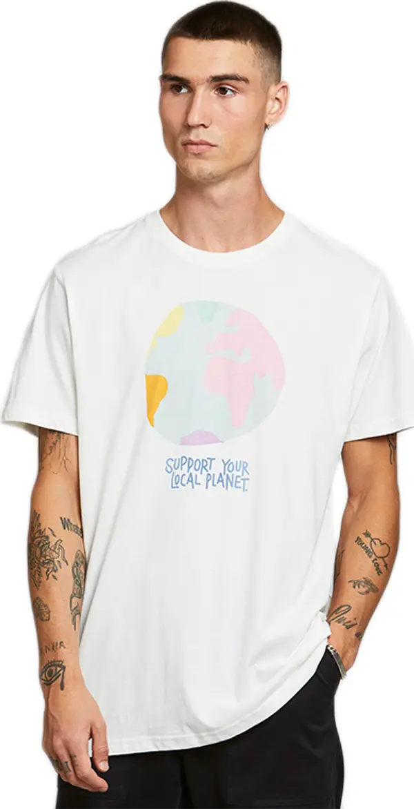 Dedicated Dedicated T-shirt Stockholm Color Globe Off-White Muškarci - Majice Dedicated - Bijela - 18213-XL - Size: XL