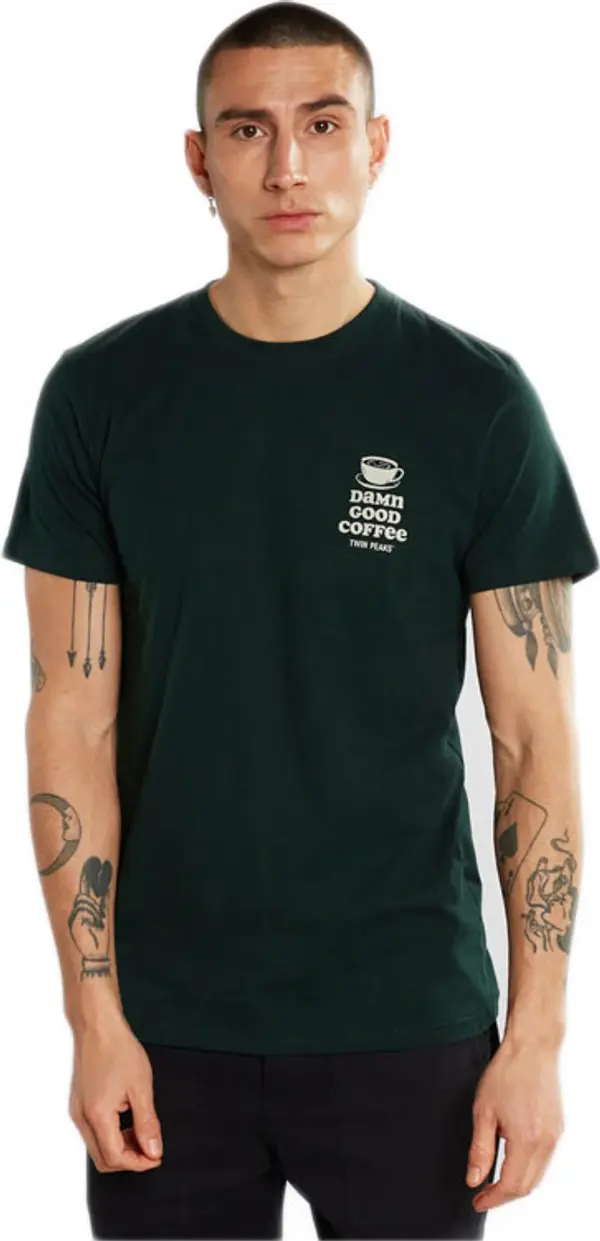Dedicated Dedicated T-shirt Stockholm Good Coffee Dark Green Muškarci - Majice Dedicated - Zelena - 20248-L - Size: L