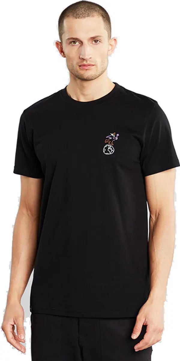 Dedicated Dedicated T-shirt Stockholm Lucas Globe Walk Stone Blue Muškarci - Majice Dedicated - Crna - 20411-XL - Size: XL