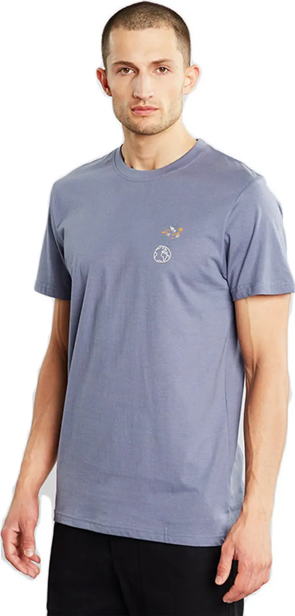 Dedicated Dedicated T-shirt Stockholm Lucas Globe Walk Stone Blue Muškarci - Majice Dedicated - Plava - 20412-M - Size: M