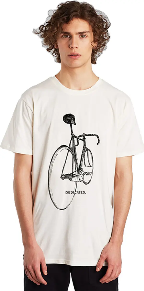 Dedicated Dedicated T-shirt Stockholm Pencil Bike Off-White Muškarci - Majice Dedicated - Bijela - 18060-L - Size: L