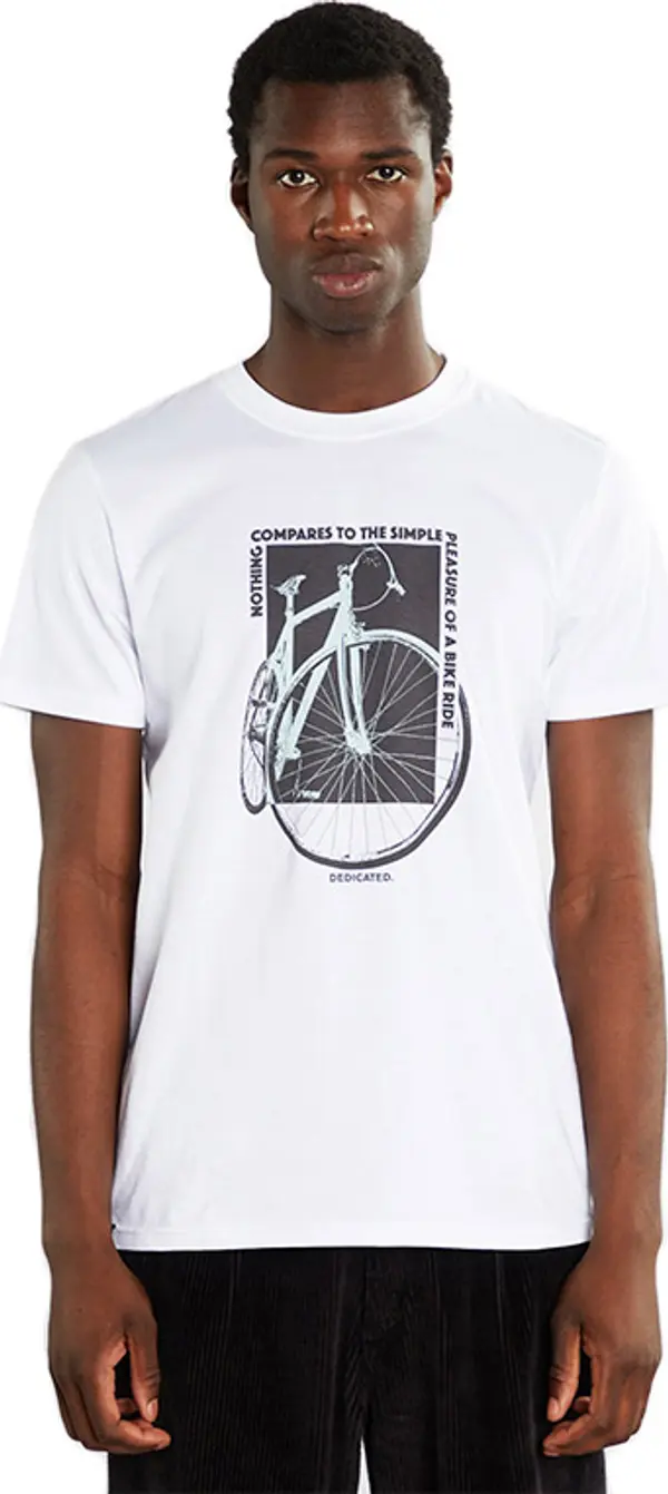 Dedicated Dedicated T-shirt Stockholm Simple Bike Ride White Muškarci - Majice Dedicated - Bijela - 20446-XL - Size: XL