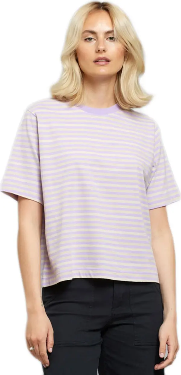 Dedicated Dedicated T-shirt Vadstena Rose Purple/Vanilla White Žene - Majice Dedicated - Ljubičasta - 20773-S - Size: S