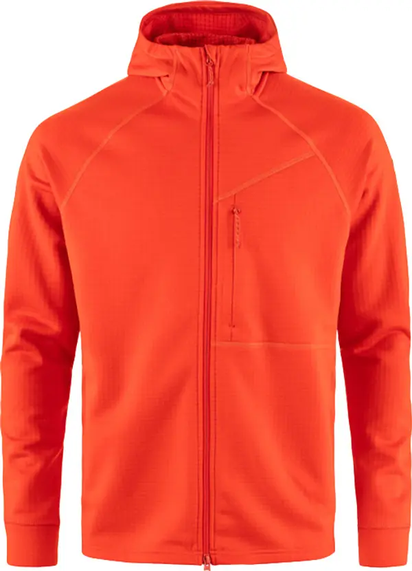 Fjällräven Fjällräven Abisko Grid Fleece Hoodie M Muškarci - Dukserice i džemperi s kapulja Fjällräven - Crvena - F12600228-214-S - Size: S