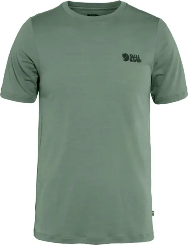 Fjällräven Fjällräven Abisko Wool Logo SS M Patina Green Muškarci - Majice Fjällräven - Zelena - F86977-614-L - Size: L