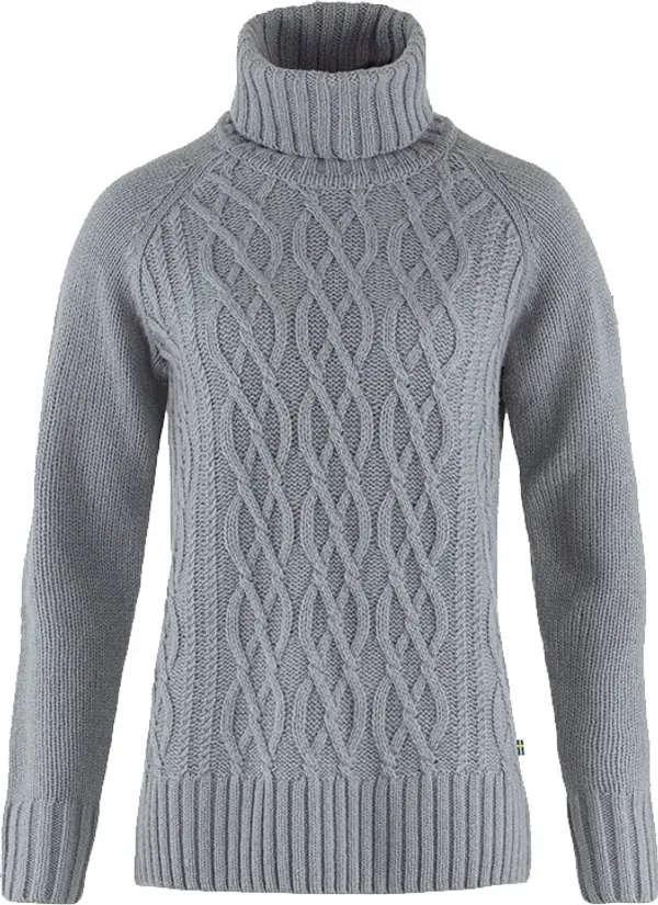 Fjällräven Fjällräven Övik Cable Knit Roller Neck W Žene - Dukserice i džemperi s kapulja Fjällräven - Siva - F84793-055-L - Size: L