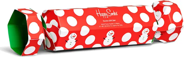 Happy Socks Happy Socks 2-Pack Big Dot Snowman Gift Set Muškarci - Nogavice Happy Socks - Velikobojan - XBDS02-6500-4-7 - Size: 4-7