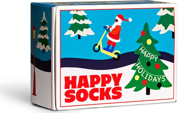 Happy Socks Happy Socks 2-Pack Happy Holidays Socks Gift Set Unisex - Nogavice Happy Socks - Velikobojan - P000325-4-7 - Size: 4-7