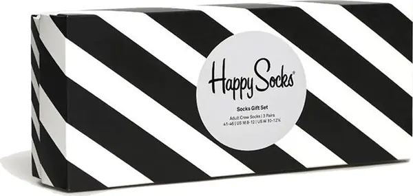 Happy Socks Happy Socks Black and White Gifts Box 4-Pack Unisex - Nogavice Happy Socks - Crna - XCBW09-9150-4-7 - Size: 4-7