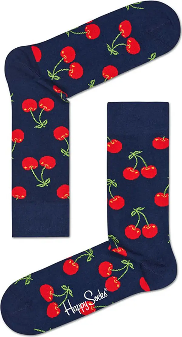 Happy Socks Happy Socks Cherry Sock Unisex - Nogavice Happy Socks - Crna - CHE01-6050-4-7 - Size: 4-7