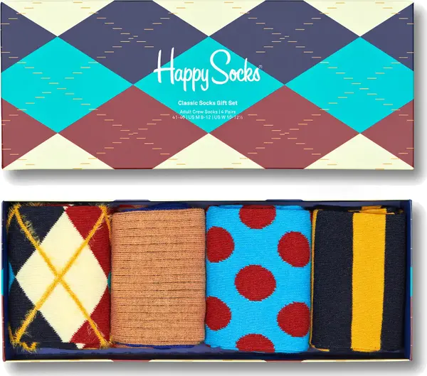 Happy Socks Happy Socks Classics Socks Gift Set 4-Pack Unisex - Nogavice Happy Socks - Višebojna - XCCS09-6300-4-7 - Size: 4-7