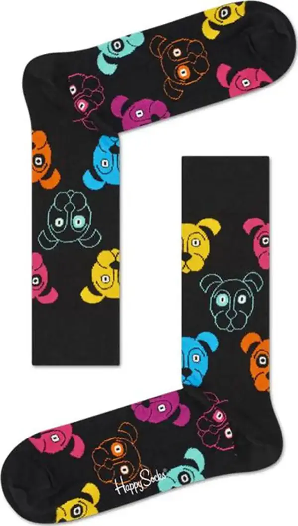 Happy Socks Happy Socks Dog Sock Unisex - Nogavice Happy Socks - Crna - DOG01-9050-4-7 - Size: 4-7