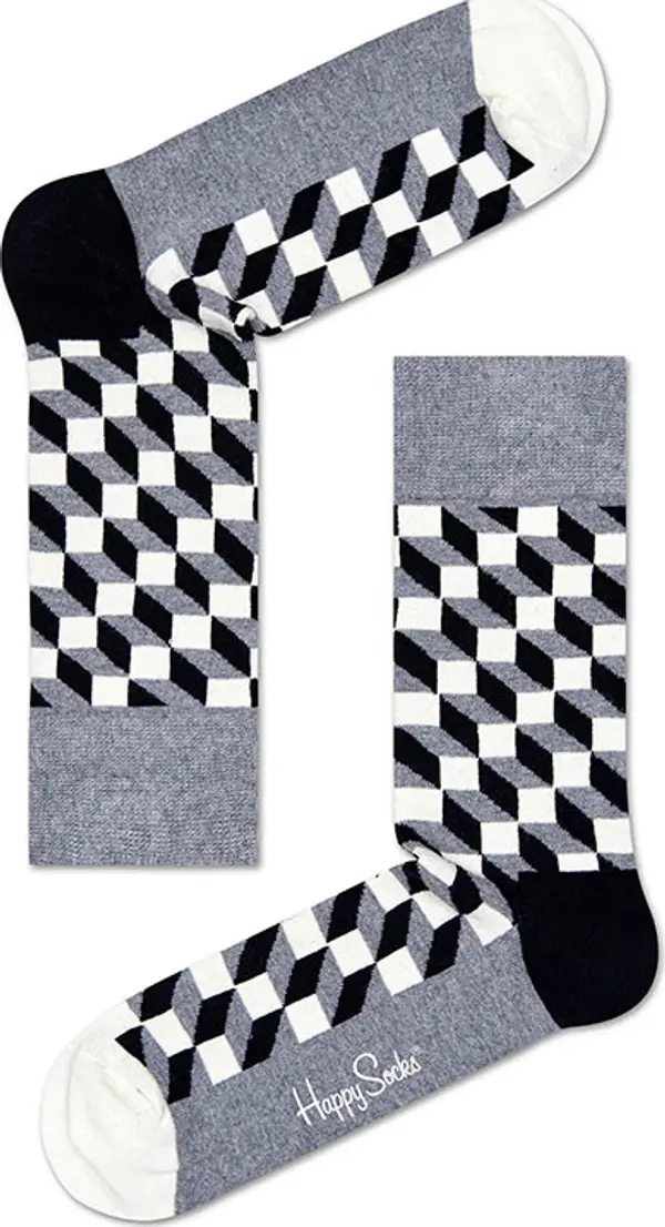 Happy Socks Happy Socks Filled Optic Sock Unisex - Nogavice Happy Socks - Crna - FIO0-9350-4-7 - Size: 4-7