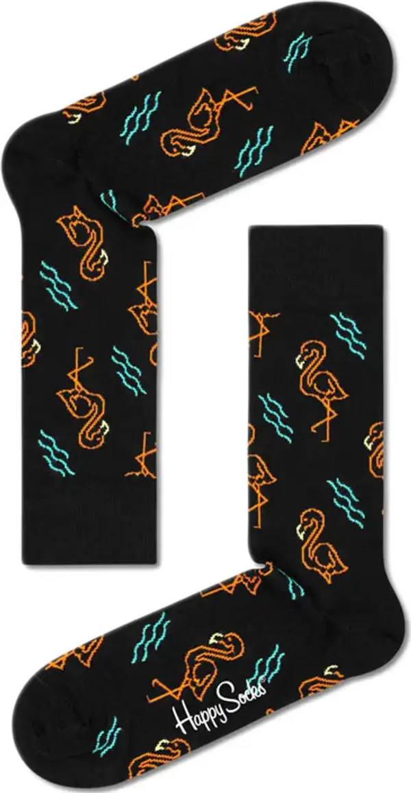 Happy Socks Happy Socks Flamingo Sock Unisex - Nogavice Happy Socks - Crna - FAM01-9300-4-7 - Size: 4-7