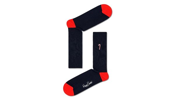Happy Socks Happy Socks Ribbed Embroidery Candy Cane Crew