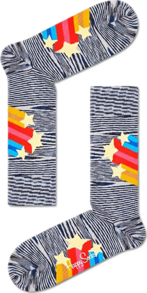 Happy Socks Happy Socks Shooting Stars Sock Unisex - Nogavice Happy Socks - Siva - SHO01-9700-7.5-11.5 - Size: 7.5-11.5