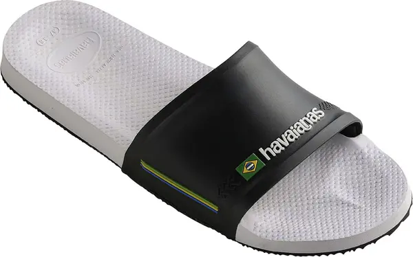 Havaianas Havaianas Slide Brasil White/Black Unisex - Sandale Havaianas - Siva - H4142616-0128-BRA-35/36 - Size: BRA-35/36
