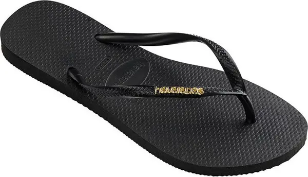Havaianas Havaianas Slim Logo Metallic Black Gold Žene - Flip Flop Havaianas - Crna - H4119875-1924-BRA-35/36 - Size: BRA-35/36