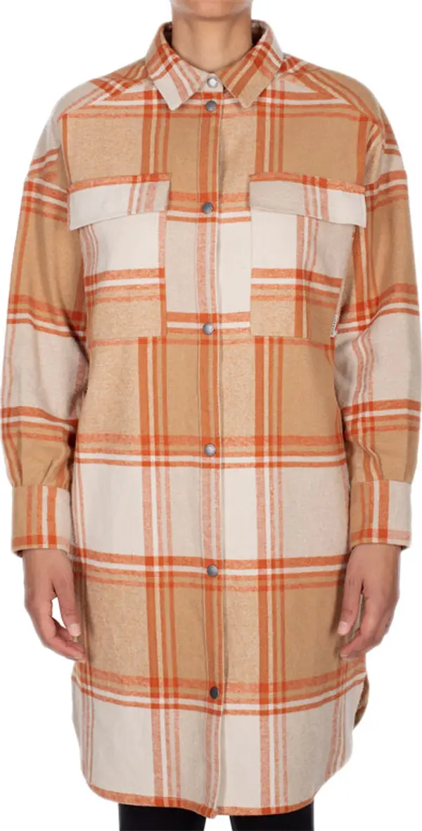 IrieDaily IrieDaily Checky Shirt Jacket Beige Žene - Jakne IrieDaily - Narančasta - 561D340-603-S - Size: S