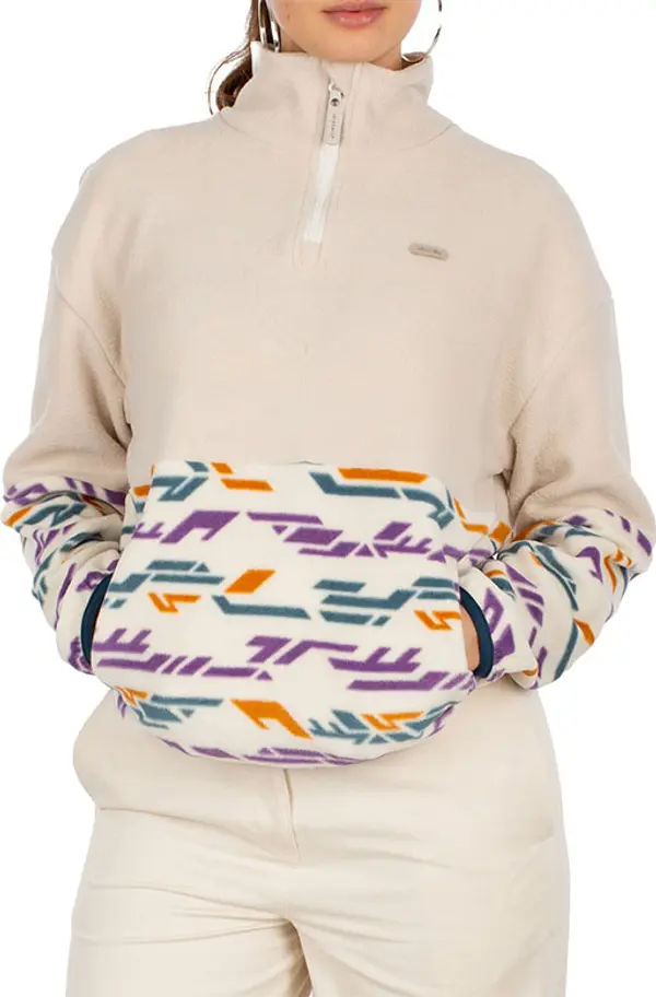 IrieDaily IrieDaily Half Indi Troyer Chalk Žene - Dukserice i džemperi s kapulja IrieDaily - Svijetlo smeđa - 261D350-605-M - Size: M