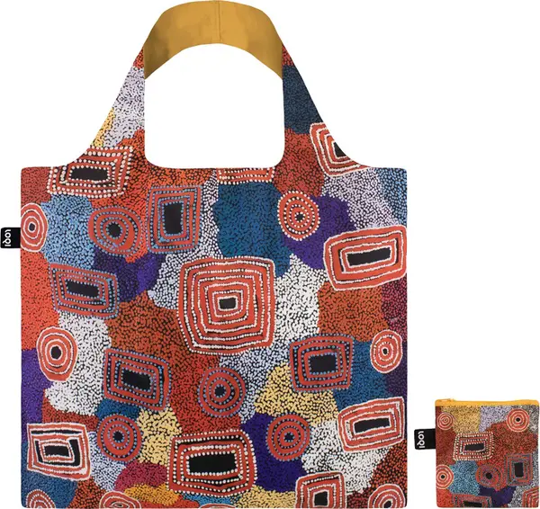 LOQI Loqi Ada Nangala Dixon - Water Dreaming Red Recycled Bag Unisex - Ruksaci i torbe LOQI - Velikobojan - AD.WD-One-size - Size: One size