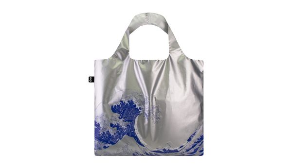 Loqi Loqi Katsushika Hokusai - The Great Wave Metallic Silver Bag