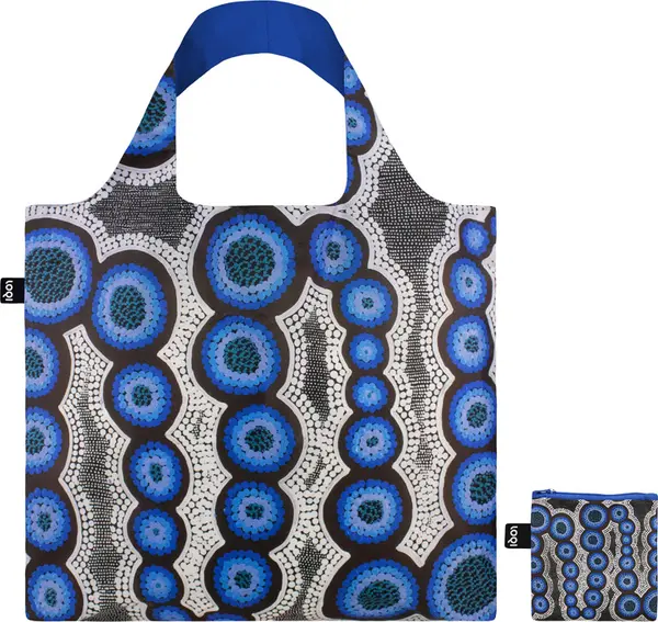 LOQI Loqi Kirsten Nangala Egan - Water Dreaming Blue Recycled Bag Unisex - Ruksaci i torbe LOQI - Velikobojan - KE.WD-One-size - Size: One size