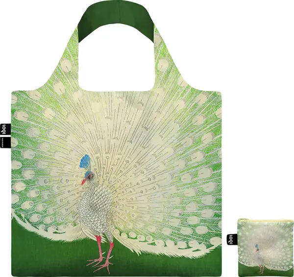 LOQI Loqi Ohara Koson - Peacock Recycled Bag Unisex - Ruksaci i torbe LOQI - Zelena - OK.PE-One-size - Size: One size