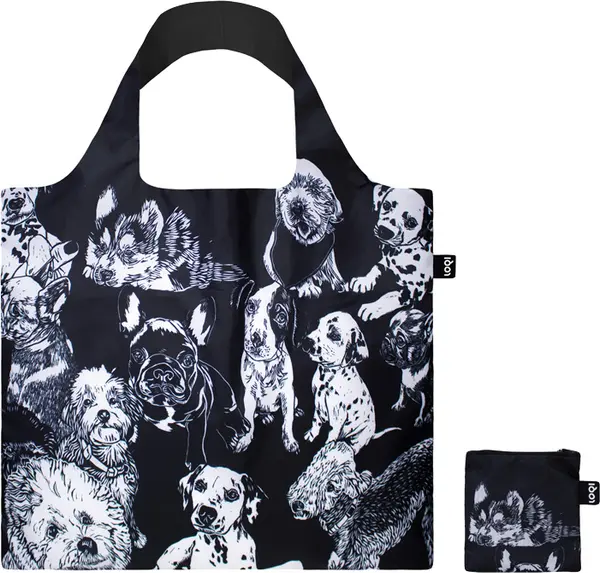 LOQI Loqi Red Poppy Bee - Dogs Recycled Bag Unisex - Ruksaci i torbe LOQI - Plava - RP.DO-One-size - Size: One size