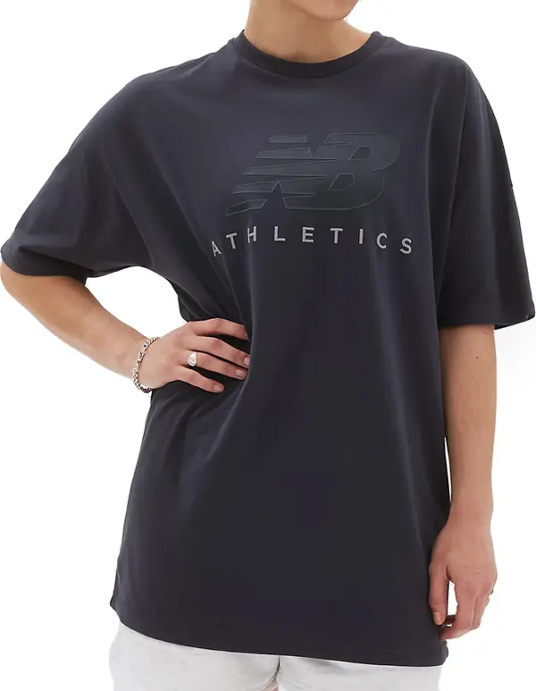 New Balance New Balance Athletics Oversized Tee Žene - Majice New Balance - Siva - WT23503PHM-XS - Size: XS