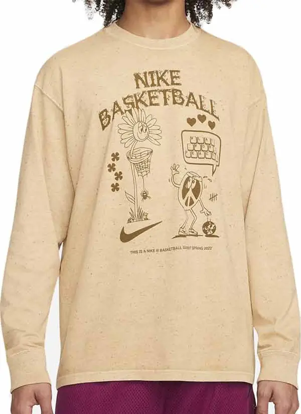 Nike Nike Basketball Long-Sleeve T-Shirt Muškarci - Majice Nike - Svijetlo smeđa - DN3044-101-S - Size: S