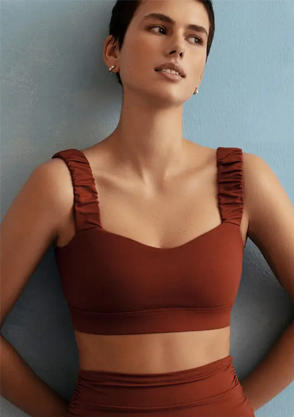 Norba Clothing Norba Ruffle Wave Bra Sienna Žene - Dolje Norba Clothing - Smeđa - NRB-RWB-SN-XS - Size: XS