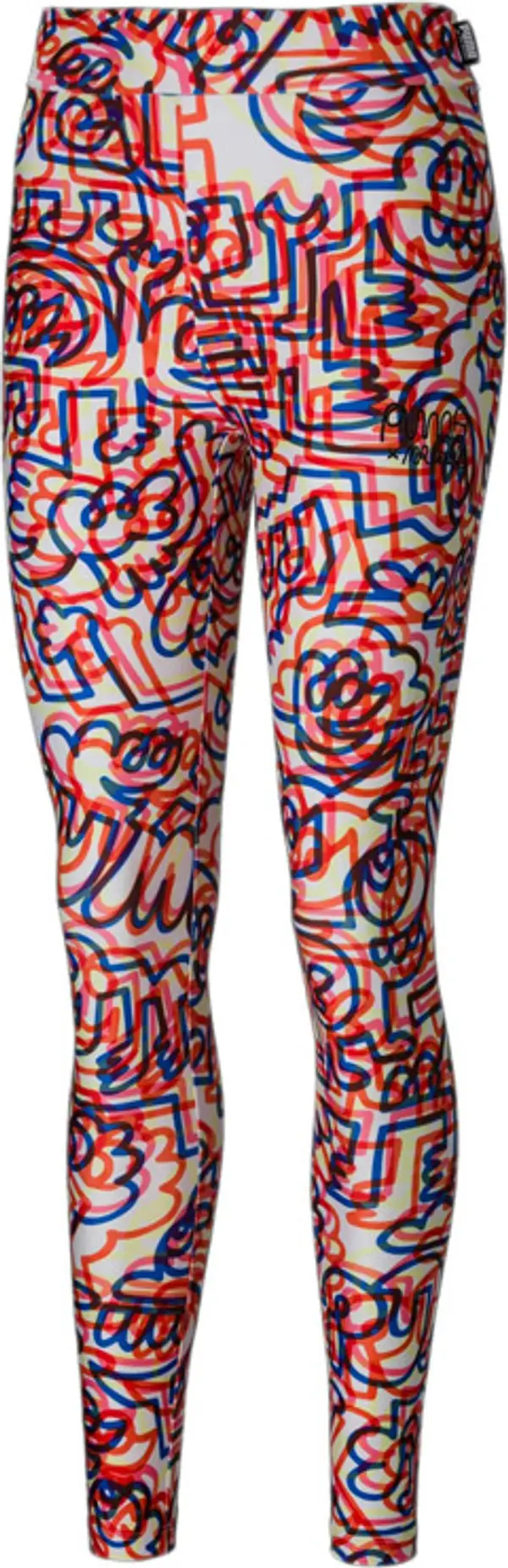 Puma Puma x Mr. Doodle Printed Women´s Leggings Žene - Hlače Puma - Crvena - 530662-02-M - Size: M