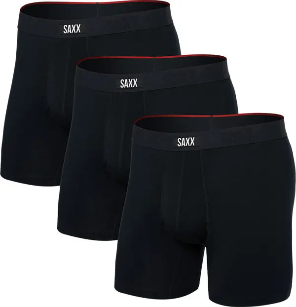 Saxx Saxx Vibe Xtra (3 Pack) Soft Comfort Boxer Brief 6" Muškarci - Dolje Saxx - Crna - SXPP3VX-BLK-L - Size: L