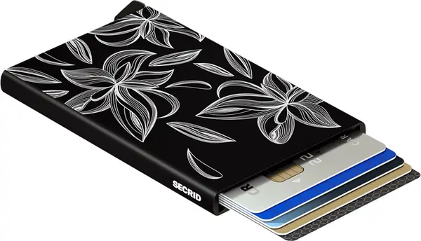 Secrid Secrid Cardprotector Laser Magnolia Black Unisex - Novčanik Secrid - Crna - CLa-Magnolia-Black-One-size - Size: One size