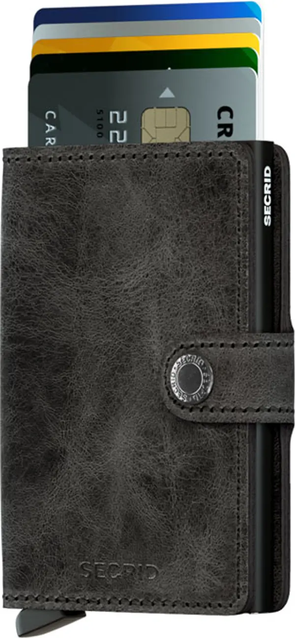 Secrid Secrid Miniwallet Vintage Black Unisex - Novčanik Secrid - Crna - MV-BLACK-One-size - Size: One size