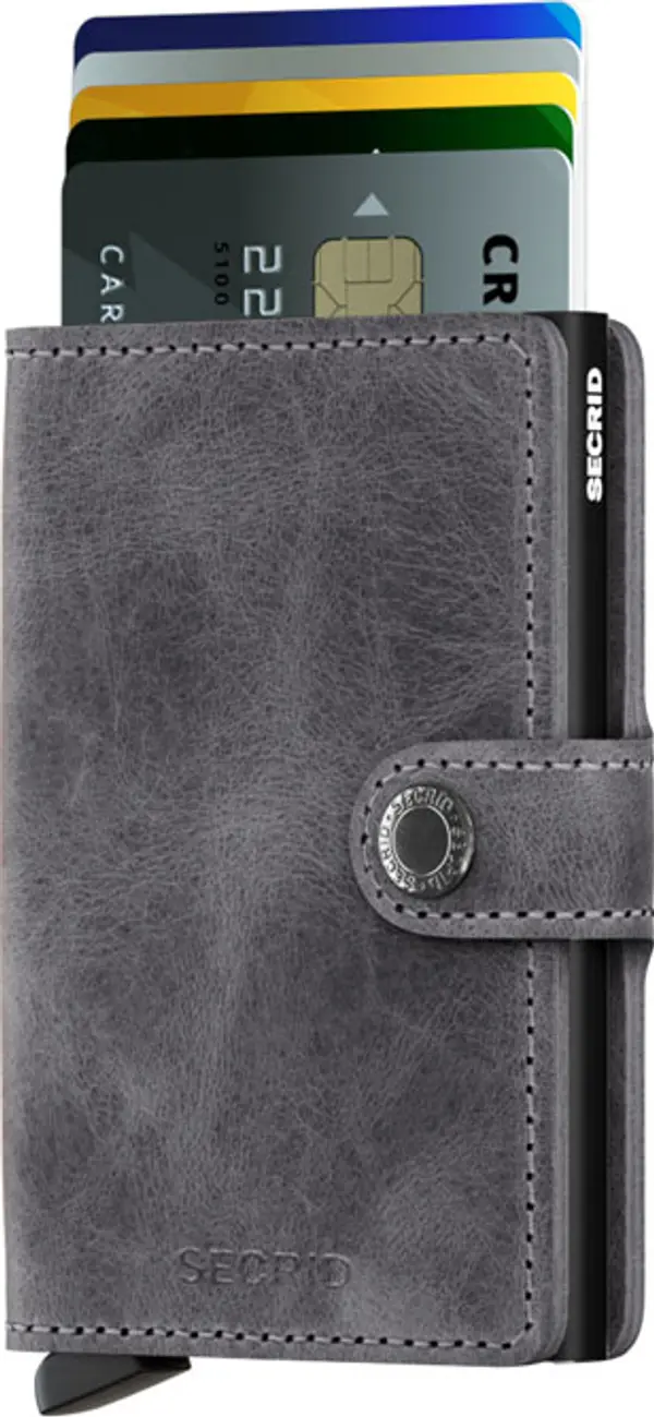 Secrid Secrid Miniwallet Vintage Grey Black Unisex - Novčanik Secrid - Crna - MV-Grey-Black-One-size - Size: One size