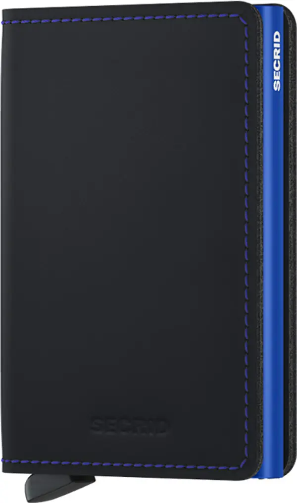 Secrid Secrid Slimwallet Matte Black & Blue Unisex - Novčanik Secrid - Crna - SM-Black-Blue-One-size - Size: One size