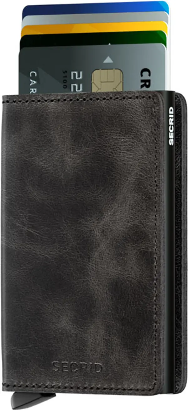 Secrid Secrid Slimwallet Vintage Black Unisex - Novčanik Secrid - Crna - SV-BLACK-One-size - Size: One size