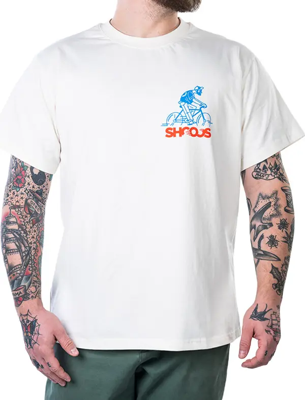 Shooos Shooos Pedal Power Off White Tee Unisex - Majice Shooos - Bijela - 4130-paliwhi-S - Size: S