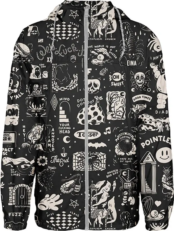 The Dudes The Dudes Flashy Pattern Windbreaker Muškarci - Jakne The Dudes - Crna - 10049962-M - Size: M