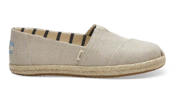 Toms Toms Beige Metallic Canvas Women's Espadrilles