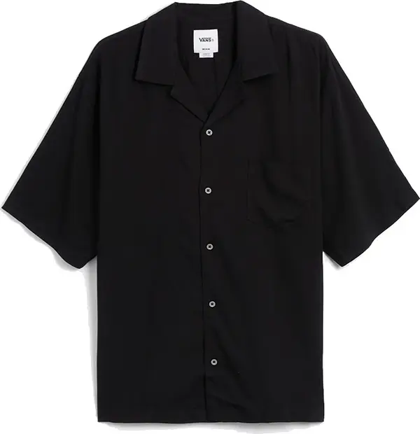 Vans Vans LX Premium Camp Collar Woven Short Shirt Muškarci - Majice Vans - Crna - VN000GVXBLK-L - Size: L