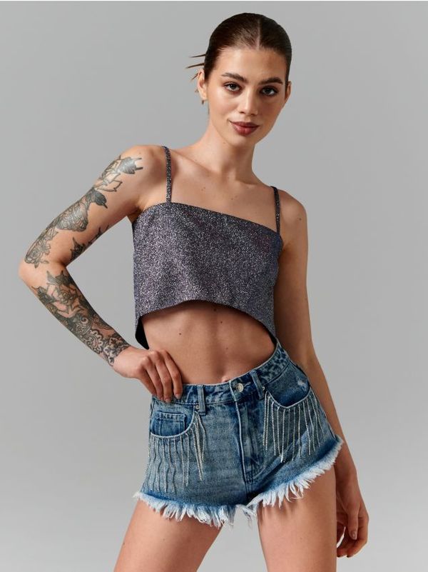 Sinsay Sinsay - Crop top u stilu negližea