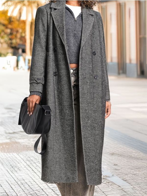 Sinsay Sinsay - Dugi kaput u hounds-tooth uzorku